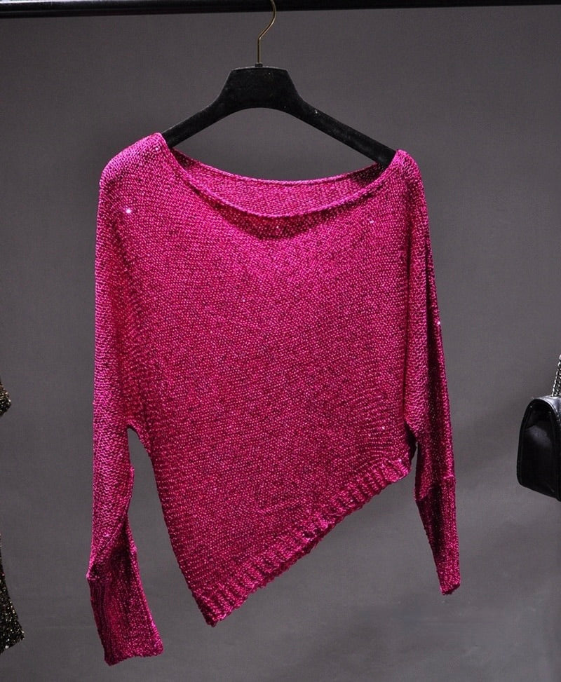BLUSA ASIMÉTRICA DE LENTEJUELAS