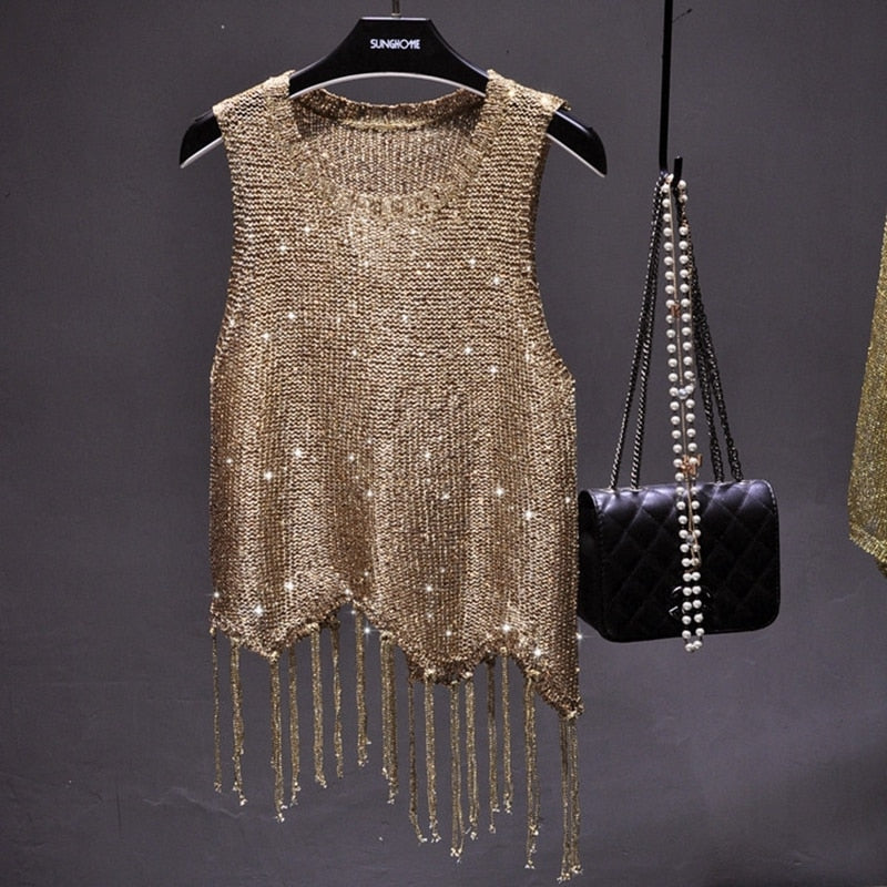 TOP DE LENTEJUELAS BRILLANTE