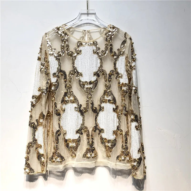 TOP DE LENTEJUELAS LUJOSO