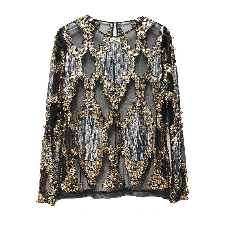 TOP DE LENTEJUELAS LUJOSO