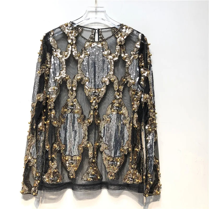 TOP DE LENTEJUELAS LUJOSO