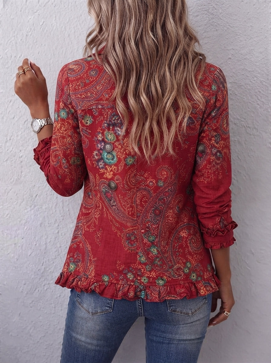CARLOTA | CHAQUETA BOHEMIA PAISLEY CON VOLANTES