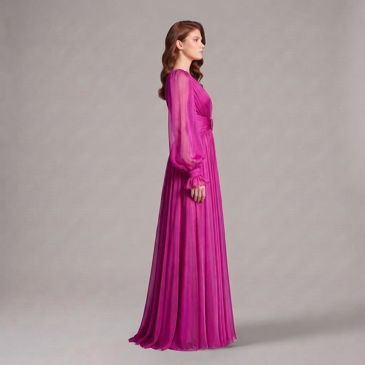 Eliana | Vestido de noche de gasa clásico