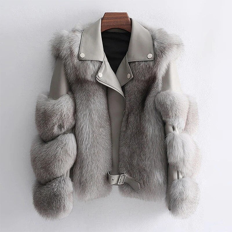 CHAQUETA DE CUERO Y PELO DE LUJO