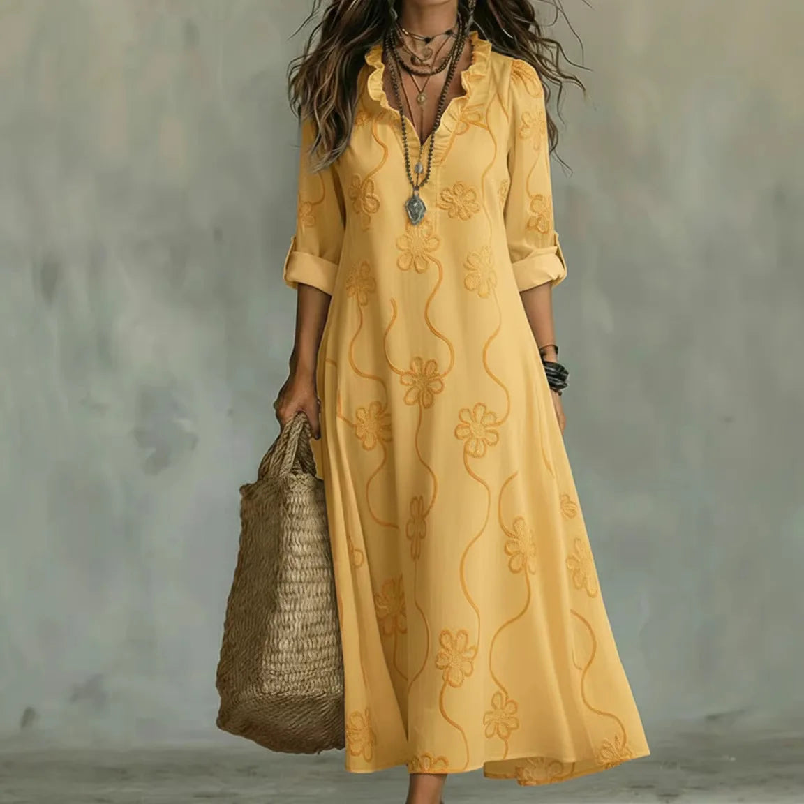ROSA VESTIDO FLORAL ELEGANTE