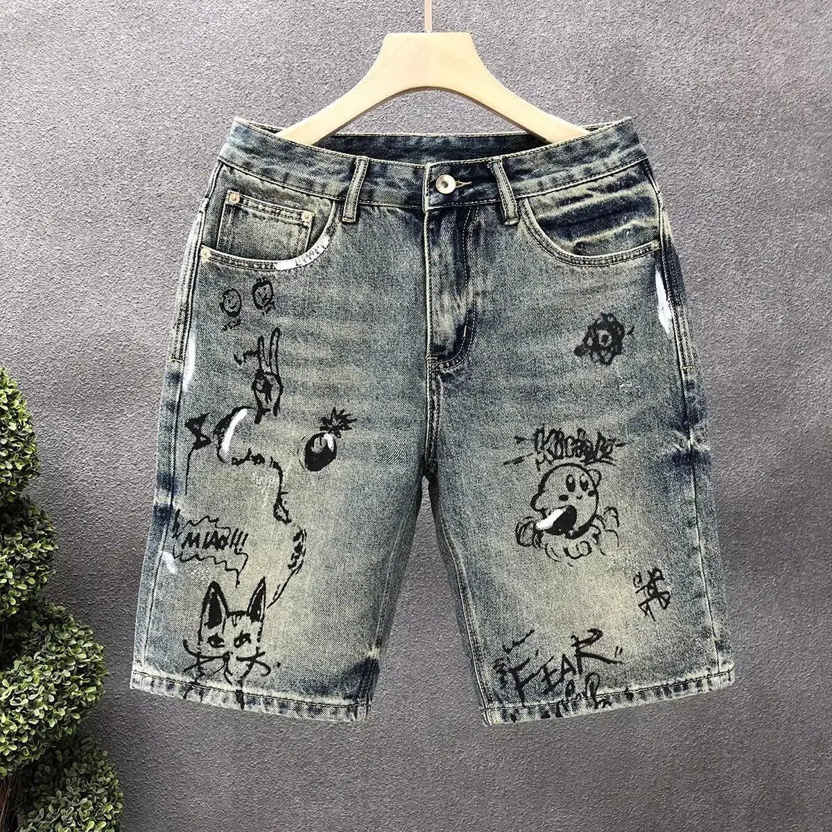 PANTALONES CORTOS VAQUEROS CON ESTAMPADO ROGUE