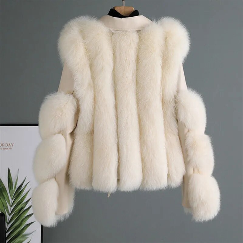CHAQUETA DE CUERO Y PELO DE LUJO