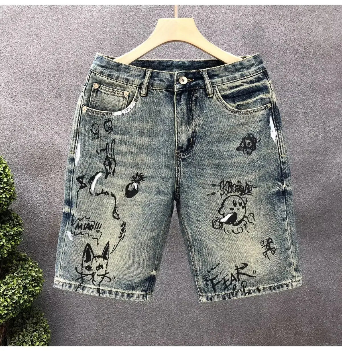 PANTALONES CORTOS VAQUEROS CON ESTAMPADO ROGUE
