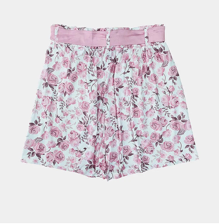 Women’s Floral Lace-Up Shorts