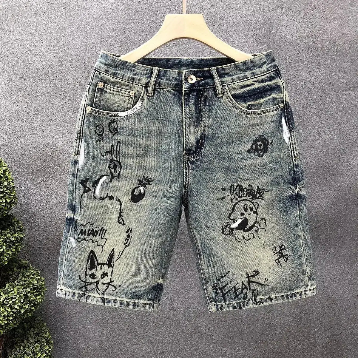 PANTALONES CORTOS VAQUEROS CON ESTAMPADO ROGUE