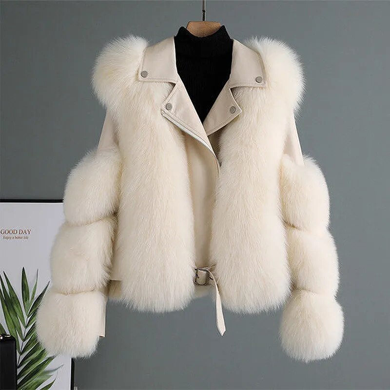 CHAQUETA DE CUERO Y PELO DE LUJO