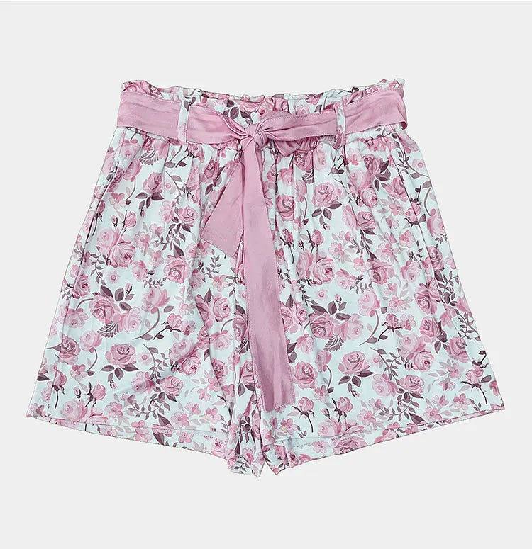 Women’s Floral Lace-Up Shorts