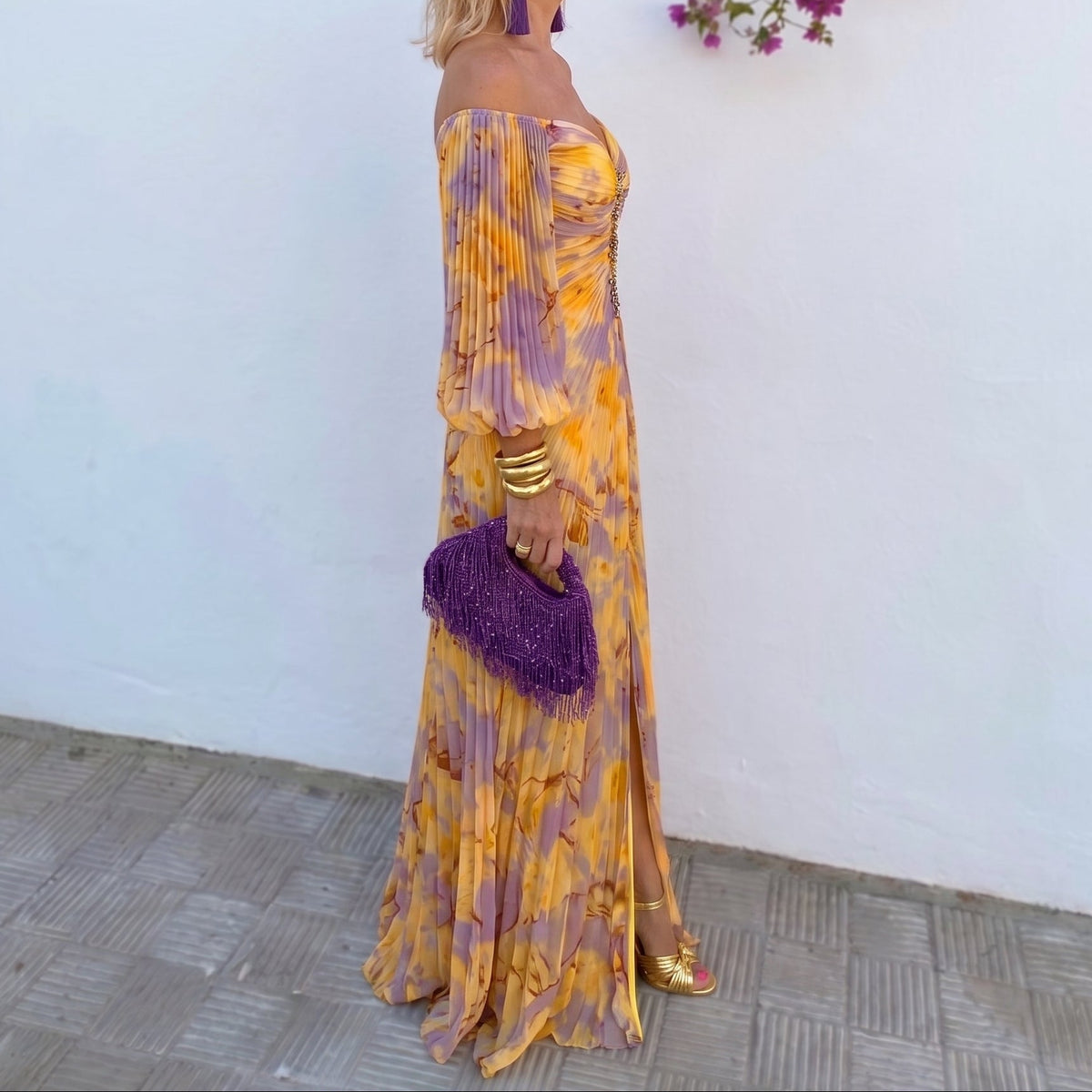 MÍA | VESTIDO LARGO FLORAL CON ESTAMPADO