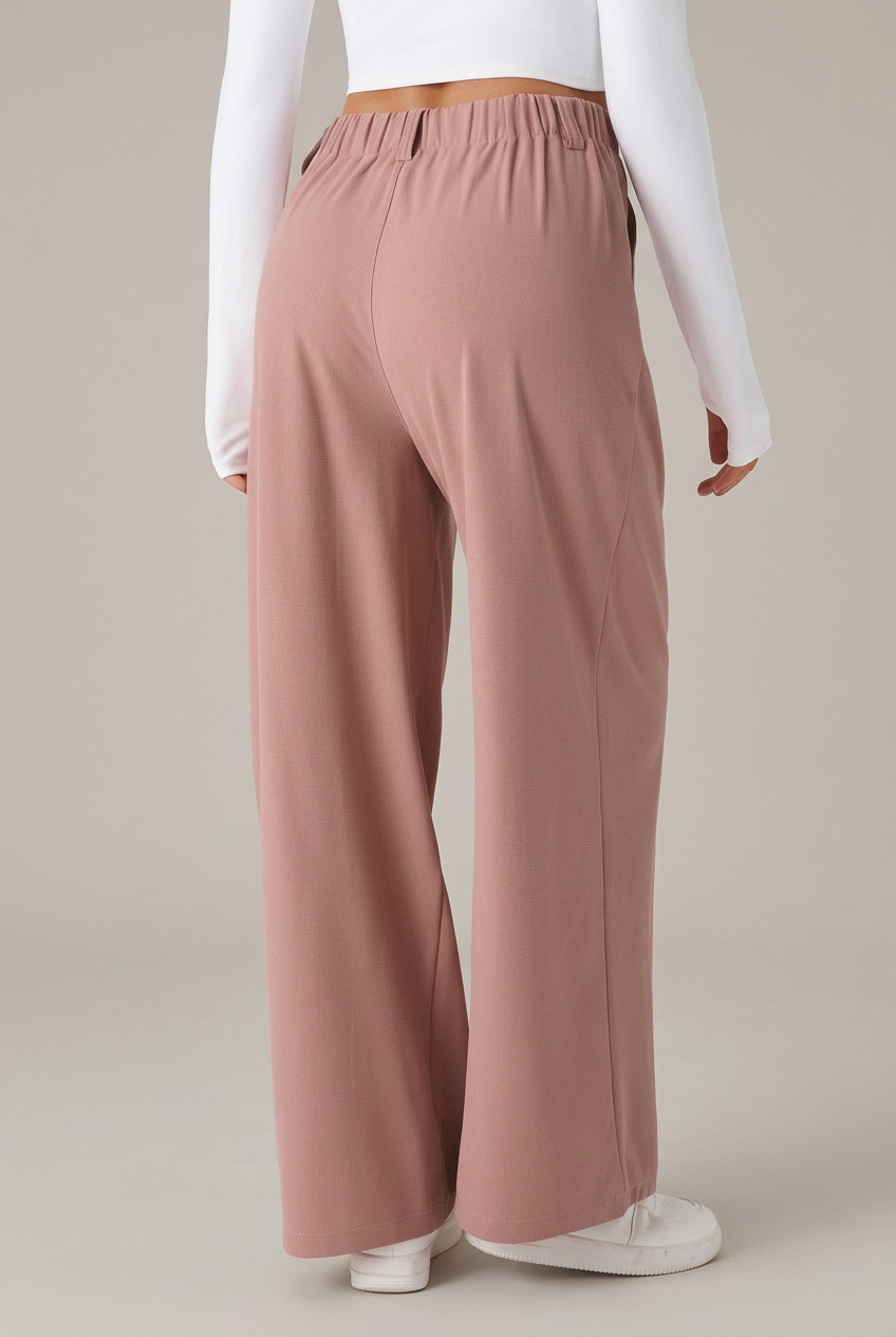 Pantalón de pierna ancha con cintura elástica