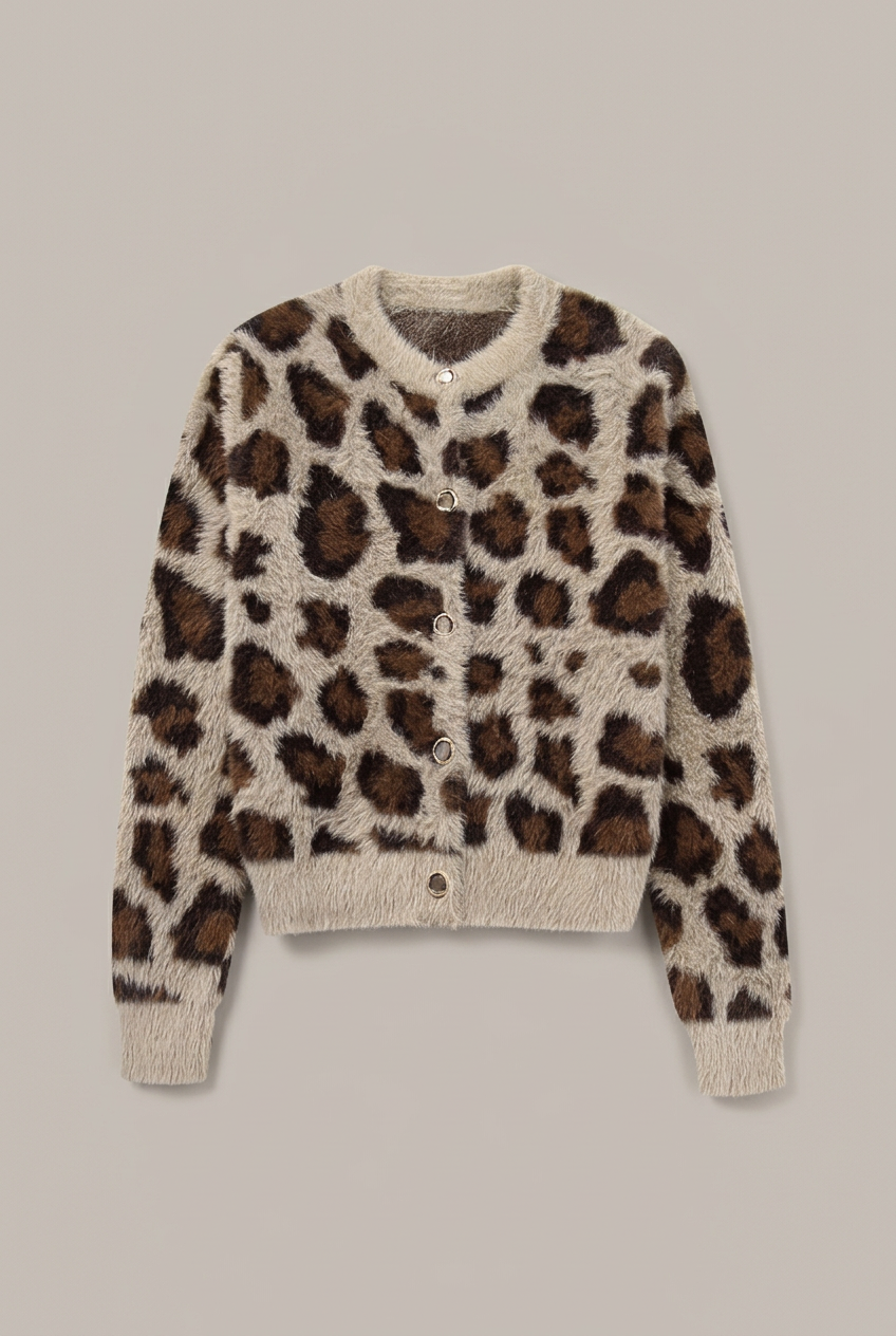 Jersey de pelo con estampado de leopardo