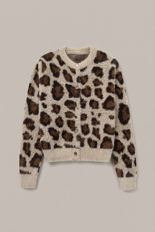Jersey de pelo con estampado de leopardo