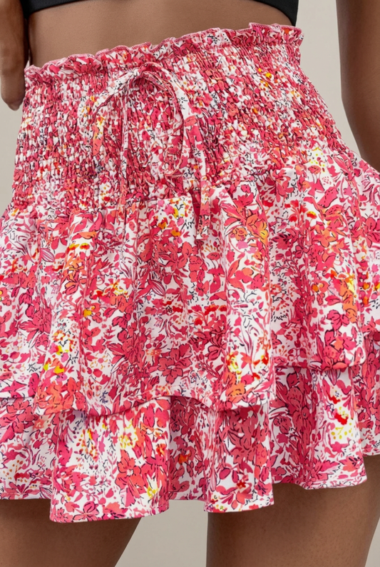 Falda pantalón floral mujer