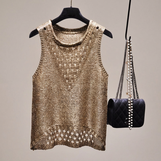 Blusa de punto con lentejuelas