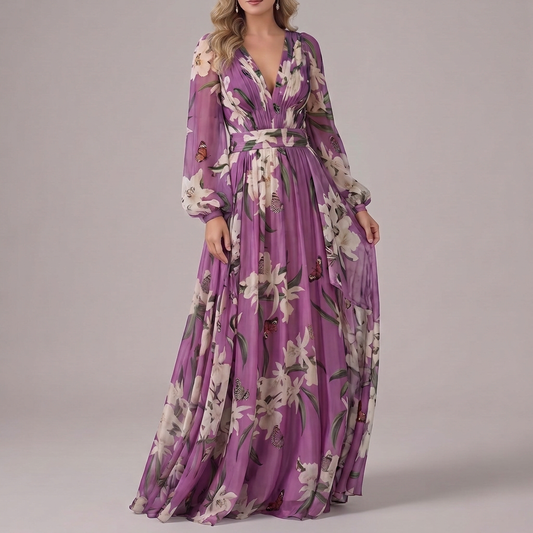 Vestido Zahara, vista frontal sobre fondo gris cálido