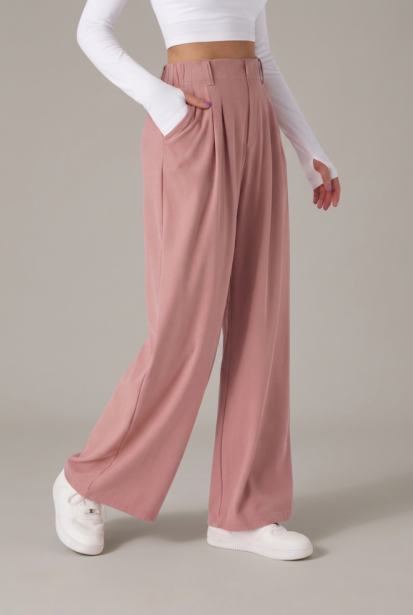 Pantalón de pierna ancha con cintura elástica