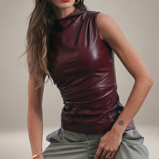 Top de cuero rachel