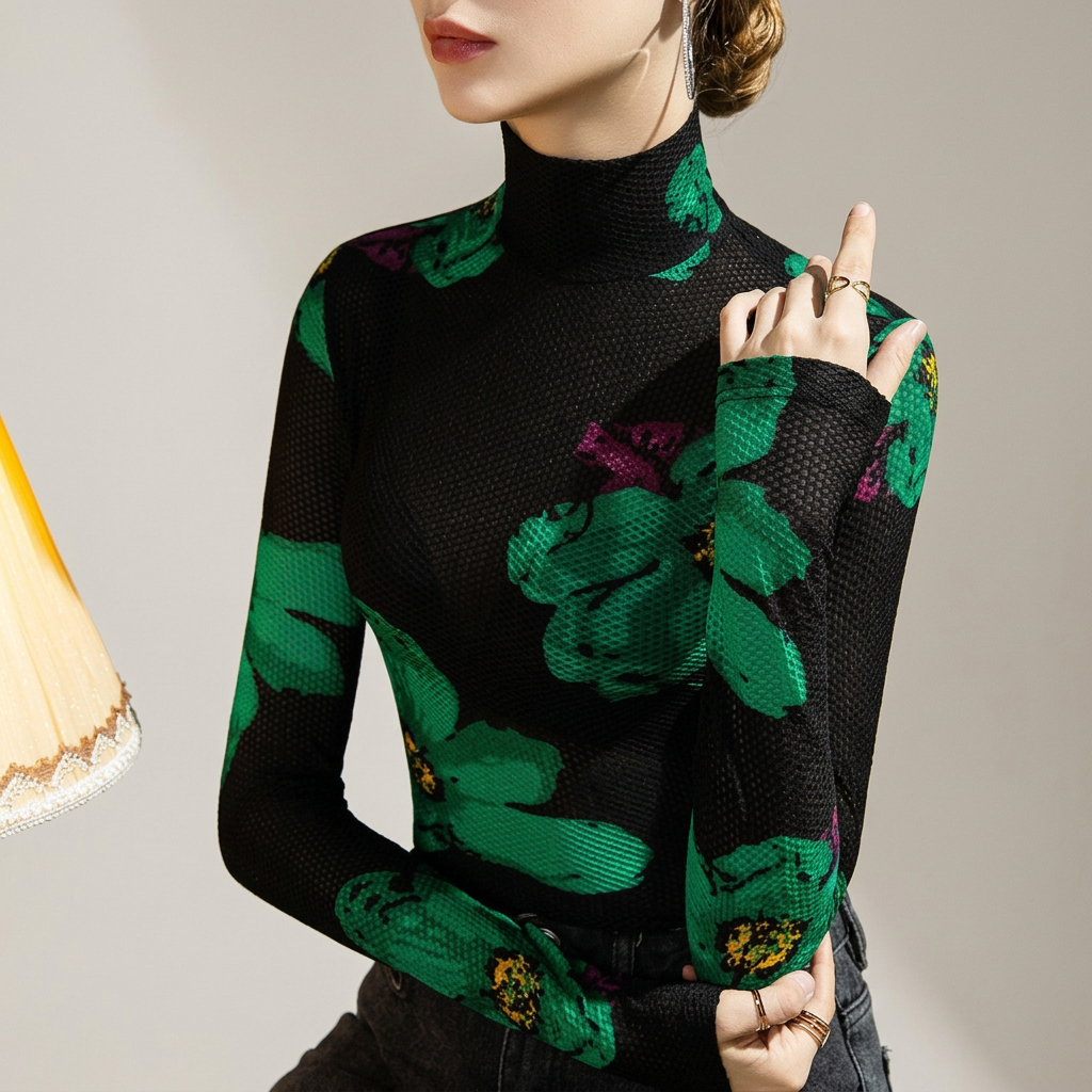 Top de malla floral