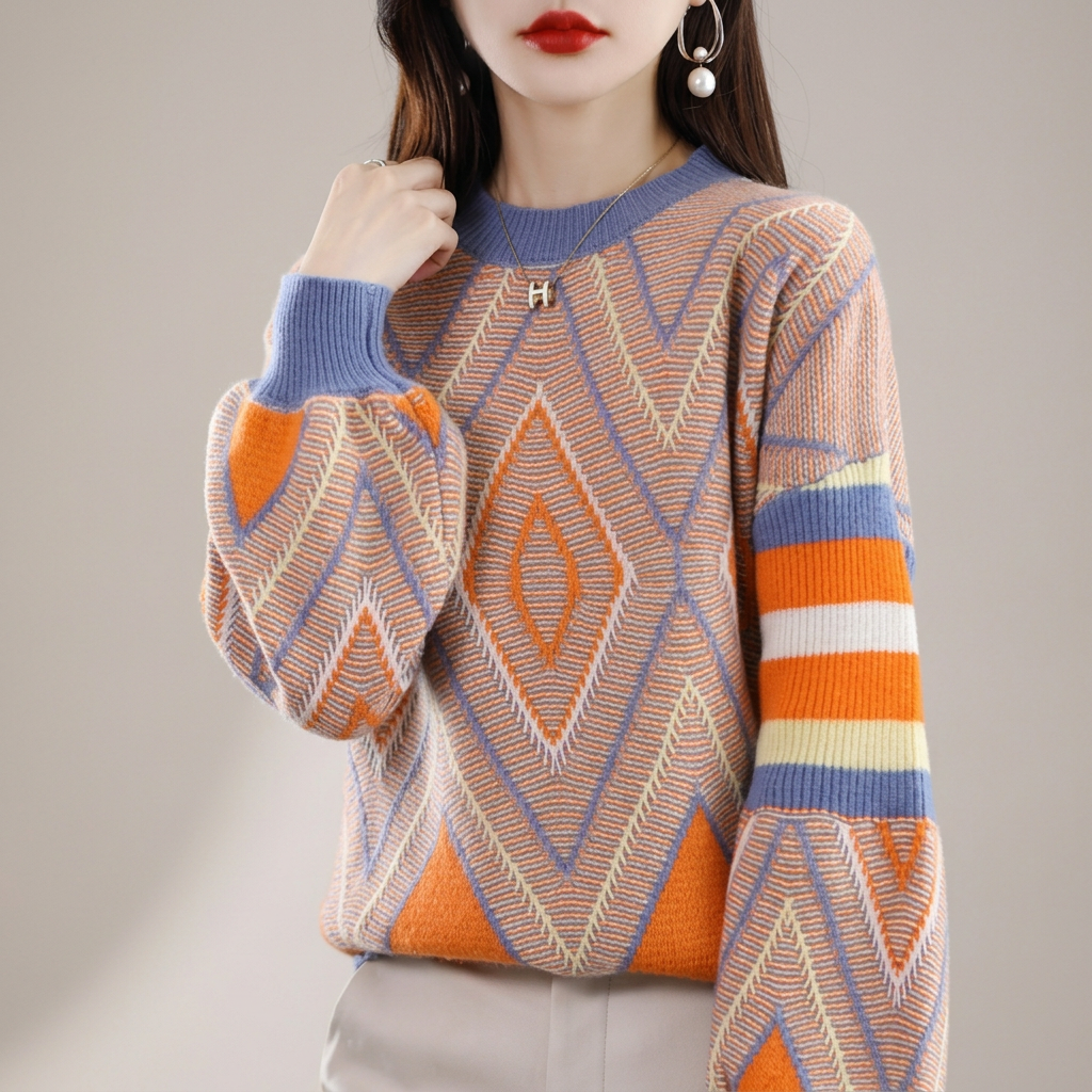 Jersey bohemio de cuello redondo