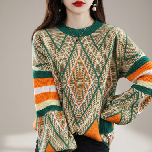 Jersey bohemio de cuello redondo