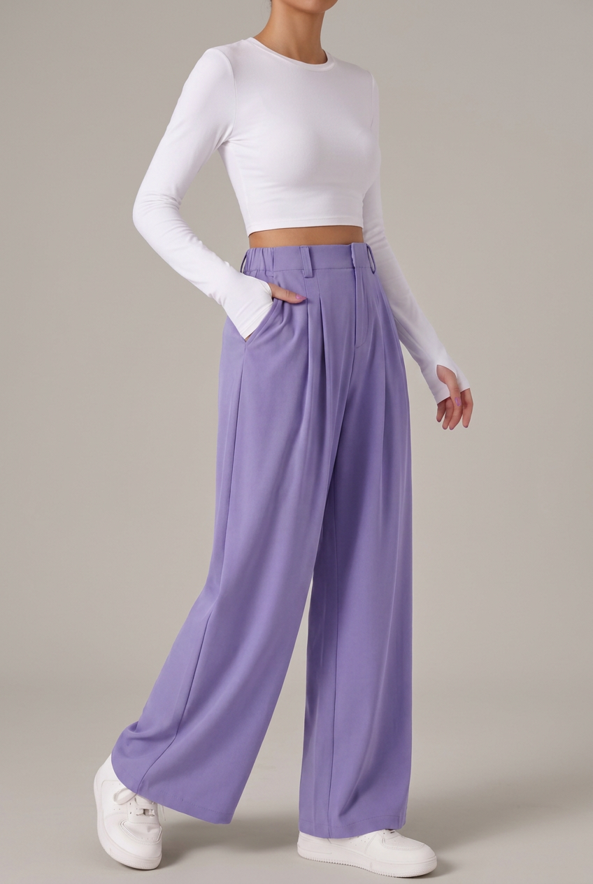 Pantalón de pierna ancha con cintura elástica