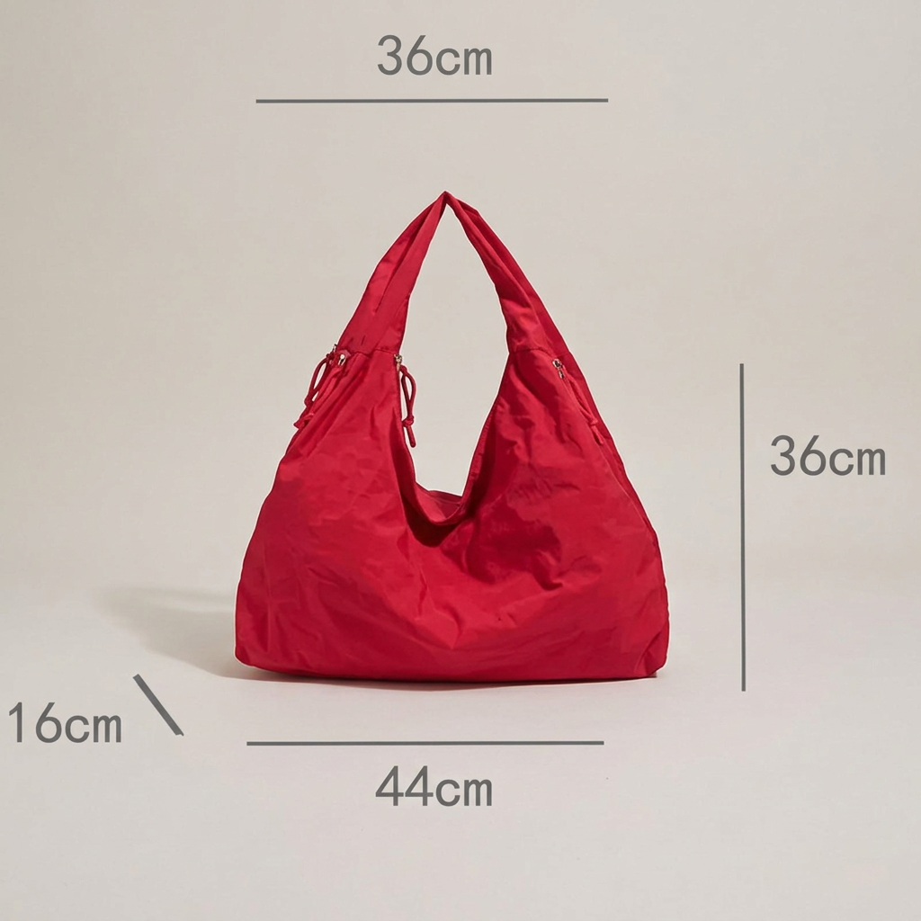 Bolso tote medidas con fondo gris cálido
