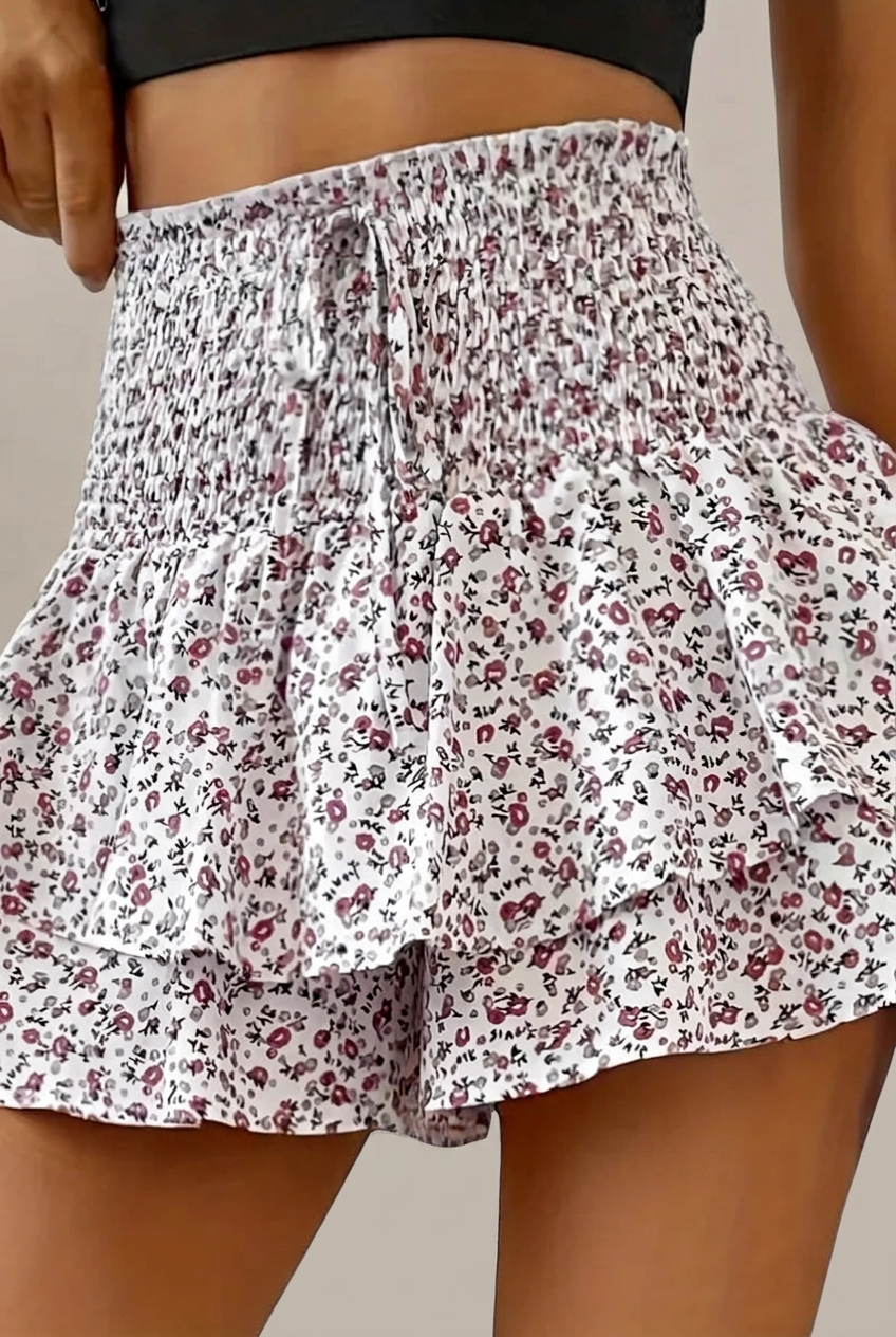 Falda pantalón floral mujer