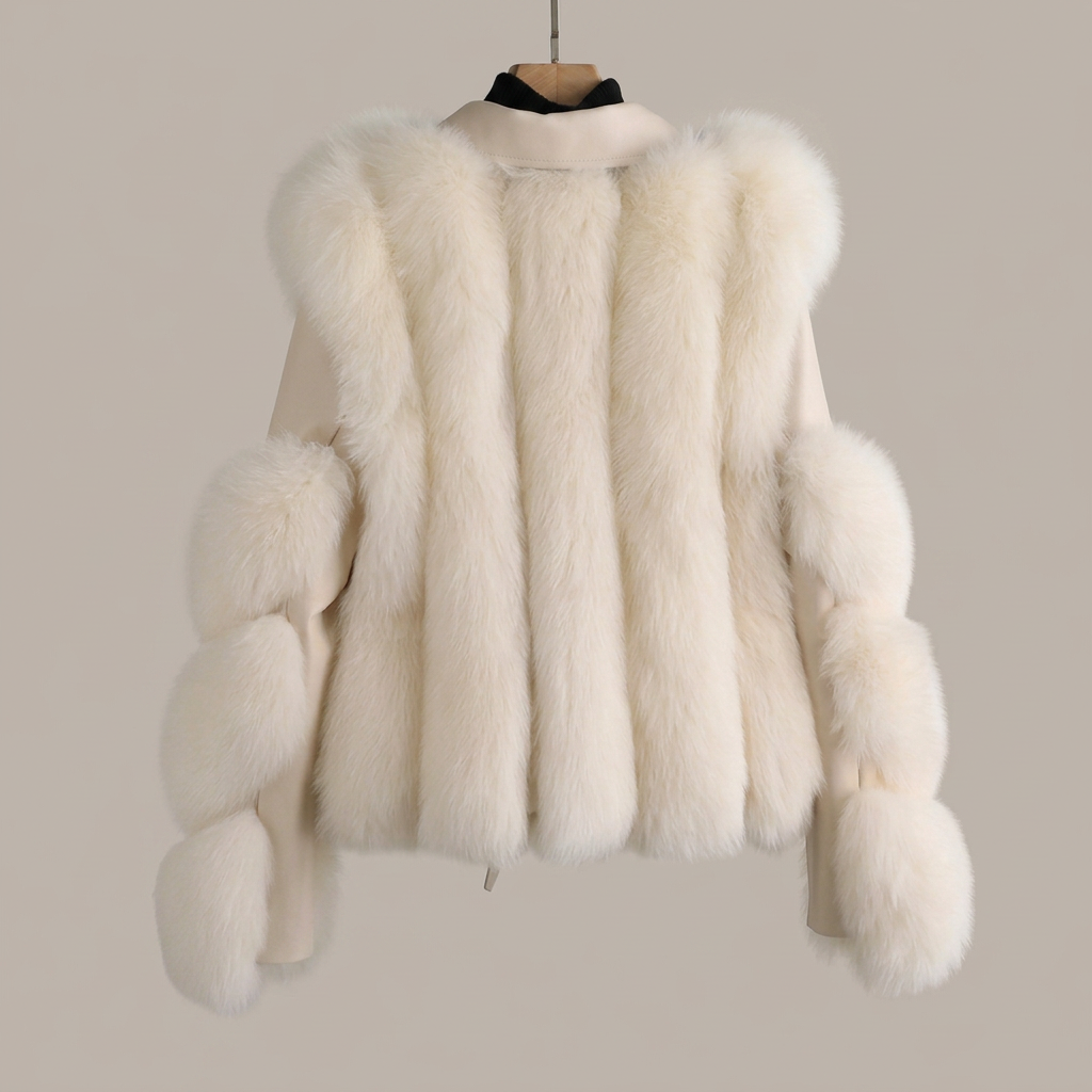 Chaqueta de cuero y pelo de lujo