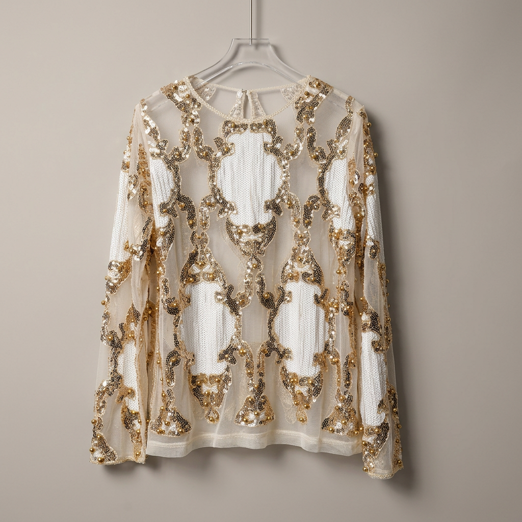 Top de lentejuelas lujoso