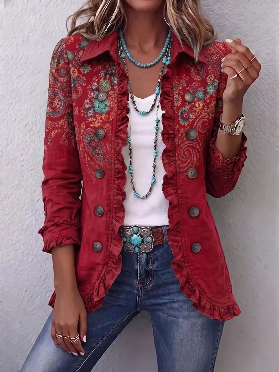 CARLOTA | CHAQUETA BOHEMIA PAISLEY CON VOLANTES
