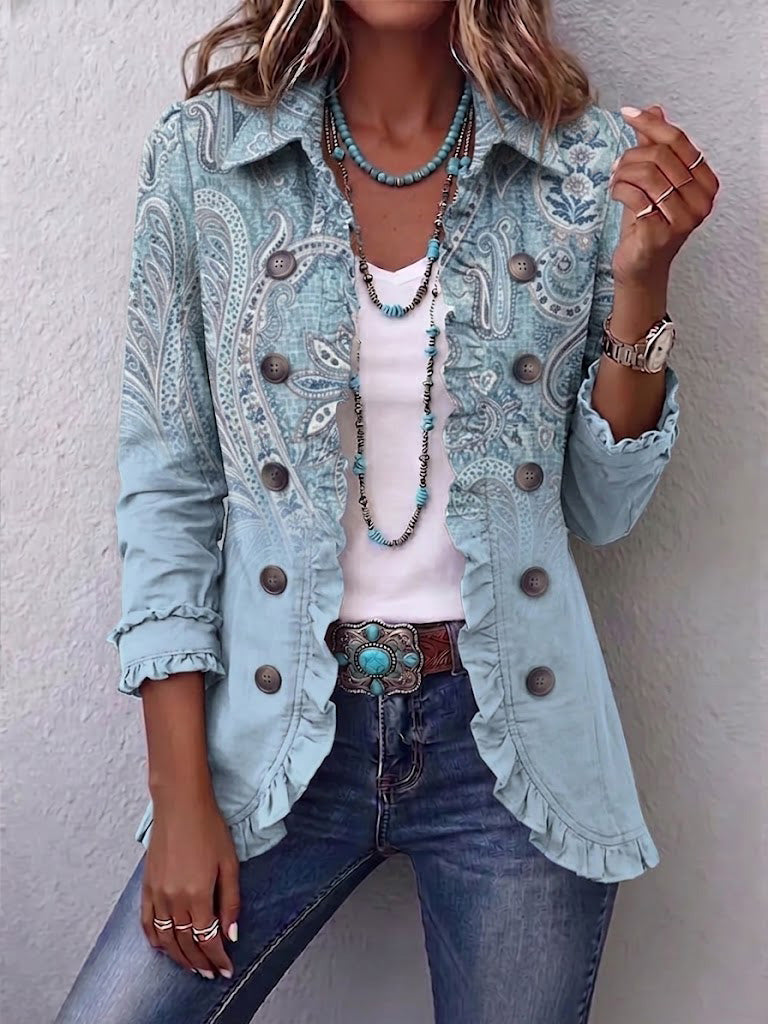 EMILIA | CHAQUETA PAISLEY VINTAGE CON VOLANTES