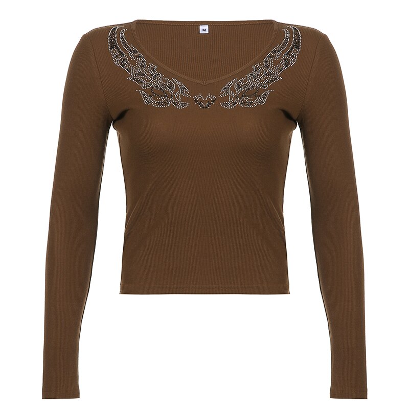 TOP CROP GRUNGE CON PEDRERÍA